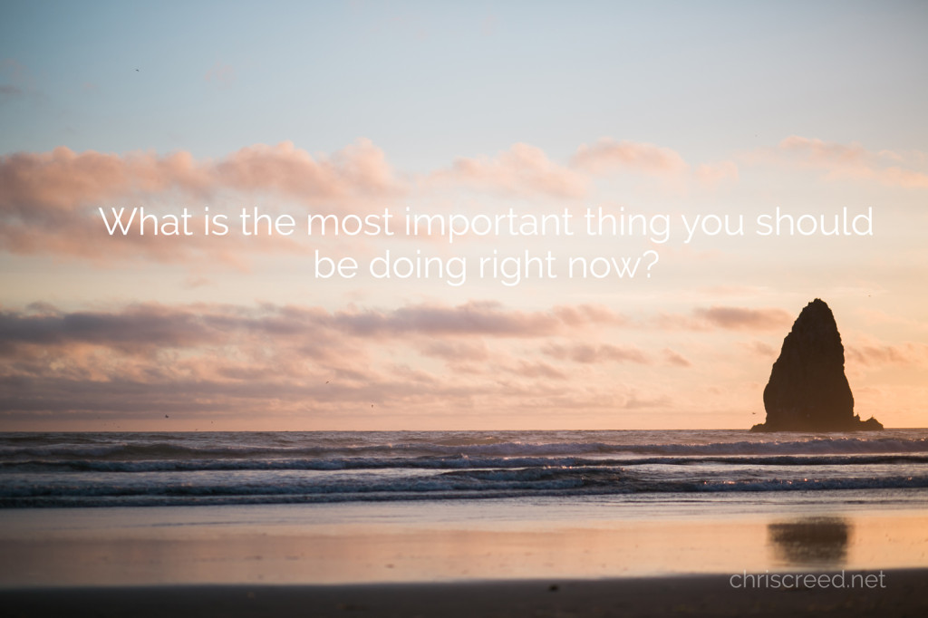 The most important thing you should be doing